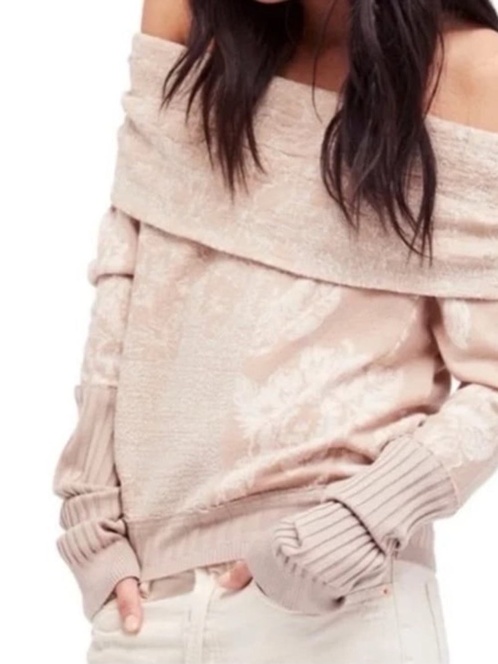 NWT Free People Off-the-Shoulder Knit Sweater - Sz L